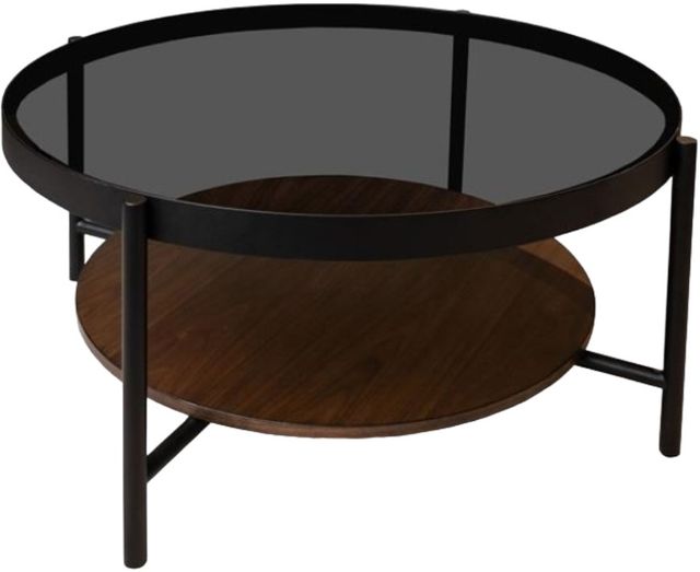 Riverside Furniture Felix Black Coffee Table with Brown Base-0