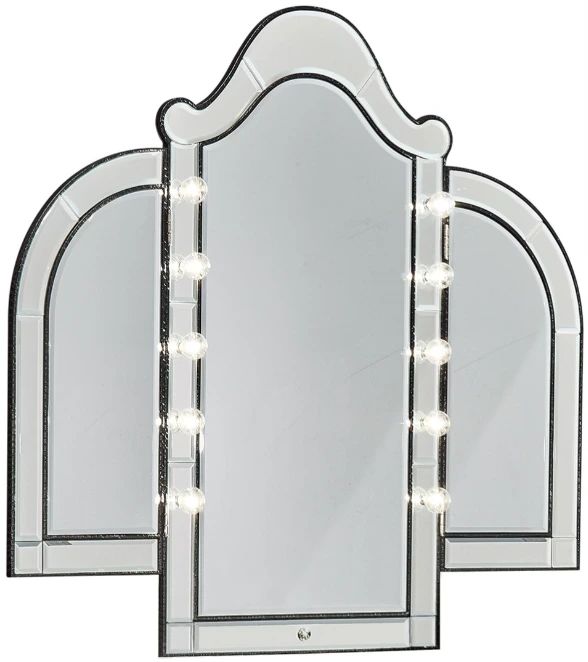 Michael Amini® Hollywood Swank Black Iguana/Chrome Vanity Mirror -1