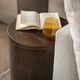 Classic Home Andra Cocoa Brown Leather Round Accent Table-4
