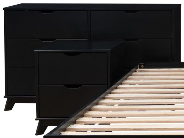 Powell® Portix 4-Piece Black Queen Simple Bedroom Set-1