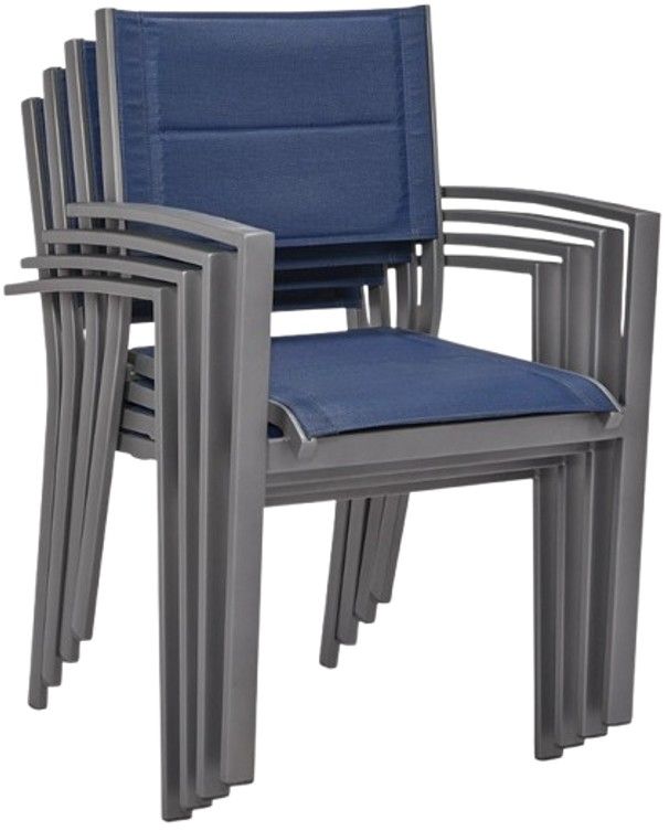 Signature Design by Ashley® Point Bonita 4-Piece Blue/Gray Aluminum Outdoor Sling Arm Chair-2