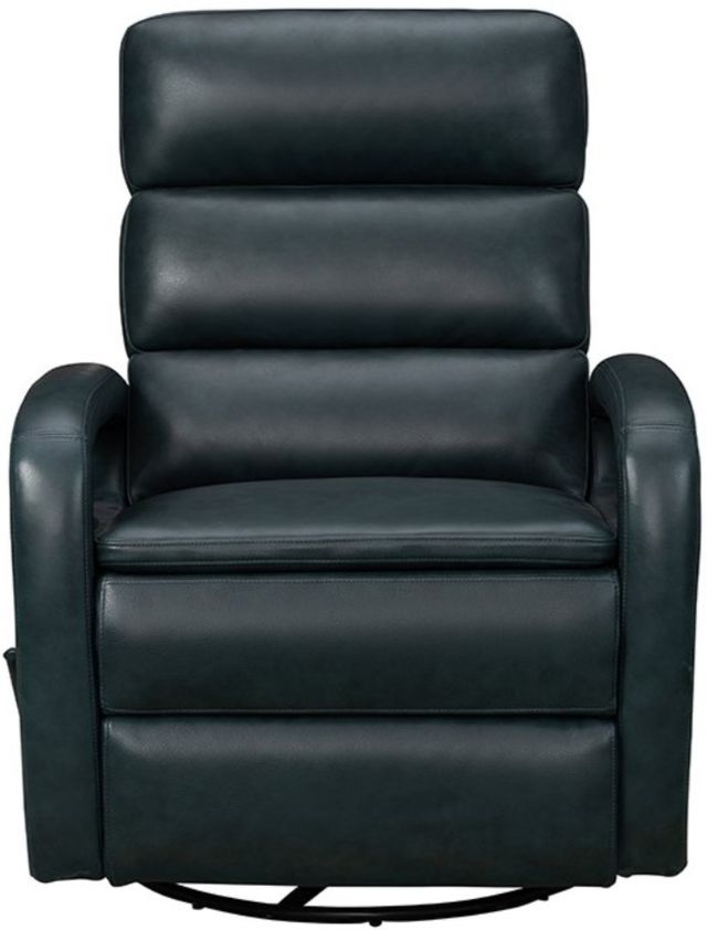BarcaLounger® Nick Ryegate Sapphire Blue Leather Manual Swivel Glider Recliner-3