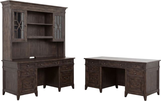 Liberty Furniture Paradise Valley 5-Piece Saddle Brown Executive Set-0