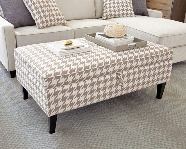 Coaster® McLoughlin Beige/White Upholstered Storage Ottoman-0