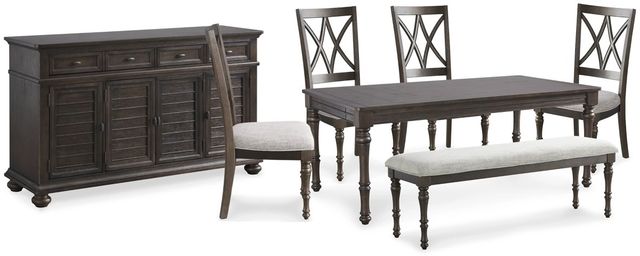 Signature Design by Ashley® Lanceyard 7-Piece Grayish Brown Dining Table Set-0