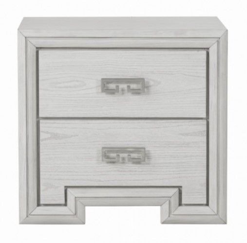 Furniture of America® Basilone Rustic White Nightstand-2