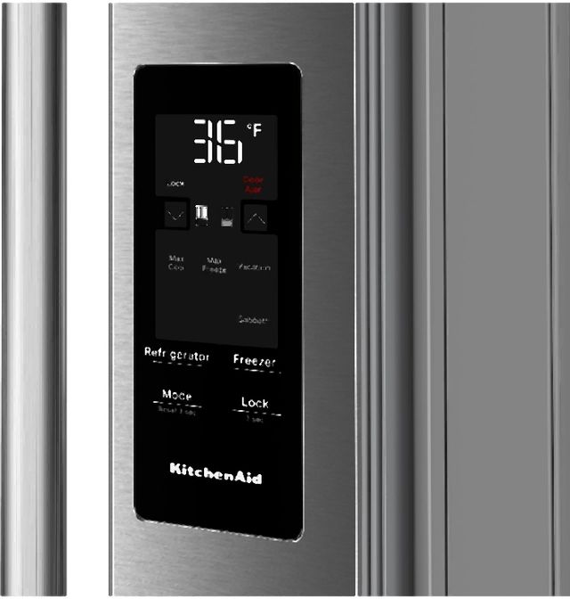 KitchenAid® 36" 30.5 Cu. Ft. PrintShield Stainless Steel French Door Refrigerator with Exterior Water and Ice Dispenser-3