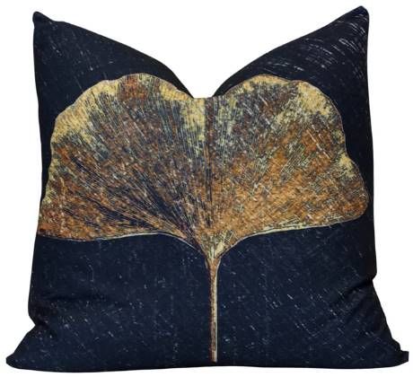 StyleCraft Norman Wyatt Home Gilded Ginkgo 24x24 Throw Pillow-0