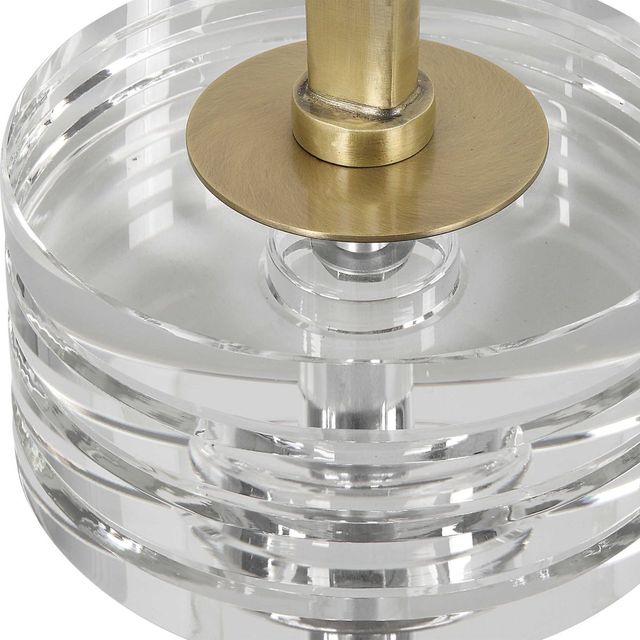 Uttermost® Groove Crystal Top Drink Table with Brushed Gold Base-3