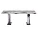 Global Furniture Faux Marble Rectangular Double Pedestal Dining Table-0