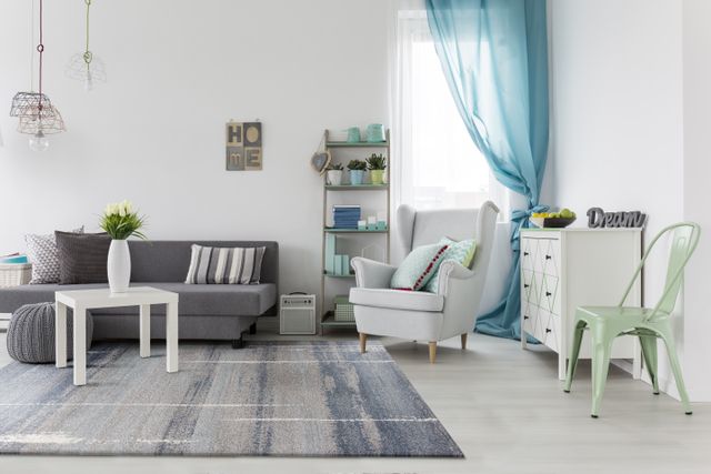 KAS Rugs Landscapes Blue Contempo 5'x8' Rug-2