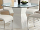Furniture of America® Mauna Glass Top Dining Set with White Pedestal -2