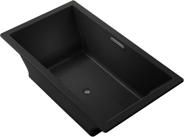 KOHLER® Underscore® Black 72" x 42" Drop-In Heated Bubble Massage™ Air Bath with Bask® Heated Surface-0