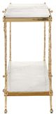 Currey & Company Fiore White Console Table with Polished Brass Base-2