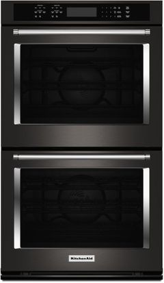 KitchenAid® 30" Black Stainless Steel with PrintShield™ Finish Double Electric Wall Oven