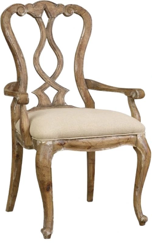 Hooker® Furniture Chatelet Caramel Froth/Flax Natural Dining Arm Chair-0