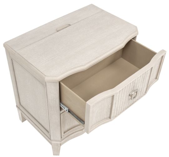 Crown Mark Napoli Beige Nightstand with USB-2
