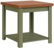Legends Home Vineyard Fruitwood End Table with Sage Green Base-0