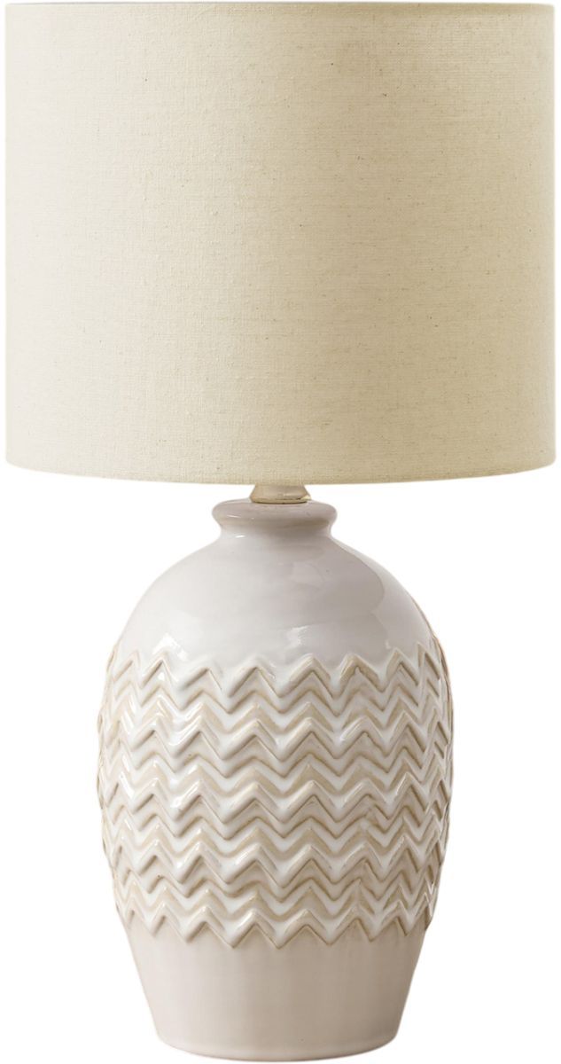 Monarch Specialties Inc. Ivory Ceramic/Ivory Shade Table Lamp -0