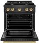 ZLINE Autograph Edition Paramount 30" Black Satin Stainless Steel/Champagne Bronze Gas Range with 4 Burner Cooktop and Convection Gas Oven-1