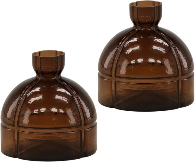 Dovetail Furniture Connors 2-Piece Small Brown Vase Set-0