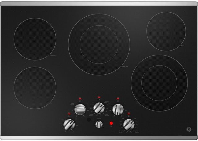 GE® 36" Stainless Steel Electric Cooktop-2