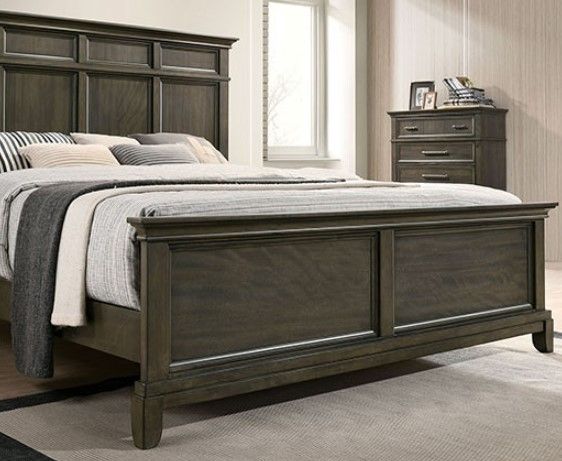 Furniture of America® Houston Gray Queen Panel Bed-1