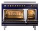 Ilve® Nostalgie II Noblesse 48'' Midnight Blue Pro Style Induction Range with Burnished Trim-2