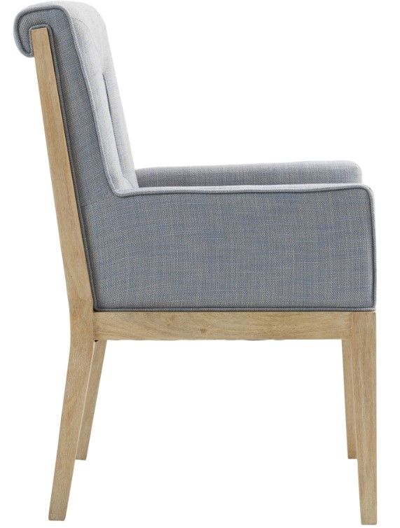 Meridian Furniture Gwendolyn Light Blue/Natural Linen Textured Upholstered Dining Chair-3