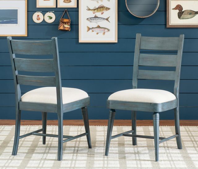 Legacy Classic Lake House Sea Glass Ladder Back Dining Side Chair-2
