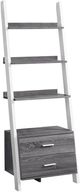 Monarch Specialties Inc. 69"H Grey-White Ladder with 2 Storage Drawers-1