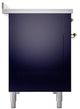 Ilve® Nostalgie II Noblesse 48'' Midnight Blue Pro Style Induction Range with Brass Trim-2