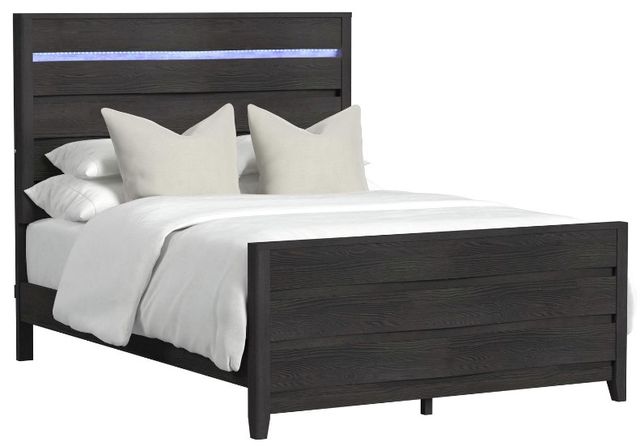 Elements International Tobias Black Queen Panel Bed-0