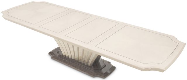 Michael Amini® Fantosini Silver Leaf Pedestal Dining Table-4