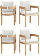 New Classic® Home Furnishings Wesley 4-Piece White Acacia/Sundura Outdoor Patio Side Chair Set-0