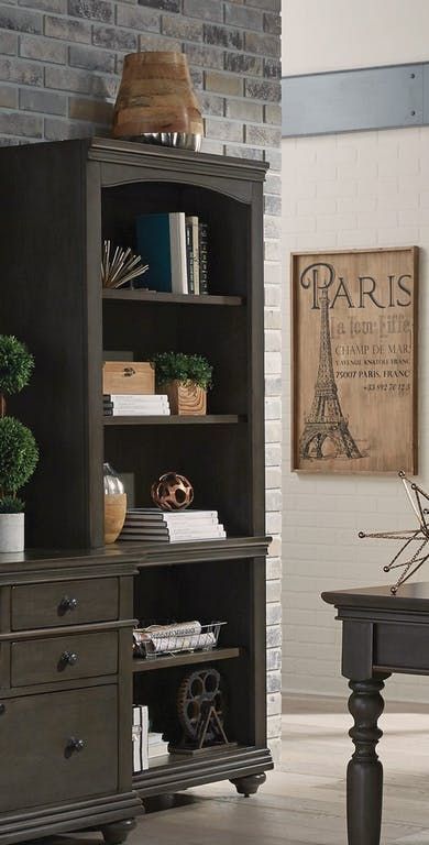 Aspenhome® Oxford Peppercorn Open Bookcase-1