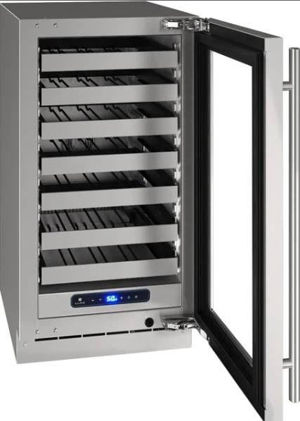 U-Line® 5-Class 18" 3.7 Cubic Feet Stainless Steel Wine Storage-1