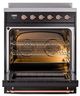 Ilve® Nostalgie II Noblesse 30'' Glossy Black Pro Style Induction Range with Copper Trim-1