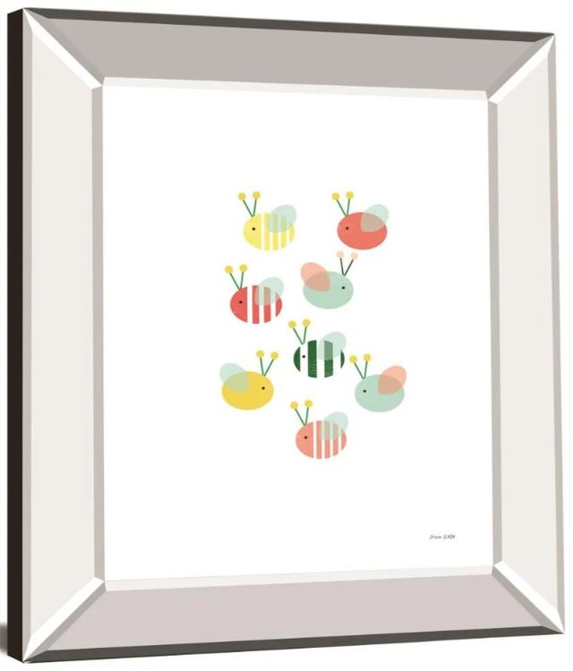 Classy Art Bumblebee Friends by Ann Kelle Mirror Framed Wall Art-1