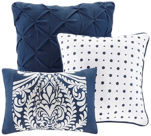 Olliix by Madison Park 6 Piece Indigo Full/Queen Vienna Reversible Coverlet Set-2