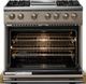 Viking® 5 Series 36" Nantucket Pro Style Dual Fuel (LP) Range with Brushed Brass Trim-1