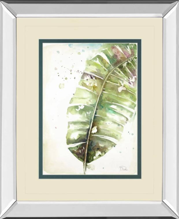Classy Art Watercolor Plantain Leaves Il by Patricia Pinto Mirror Framed Wall Art-0