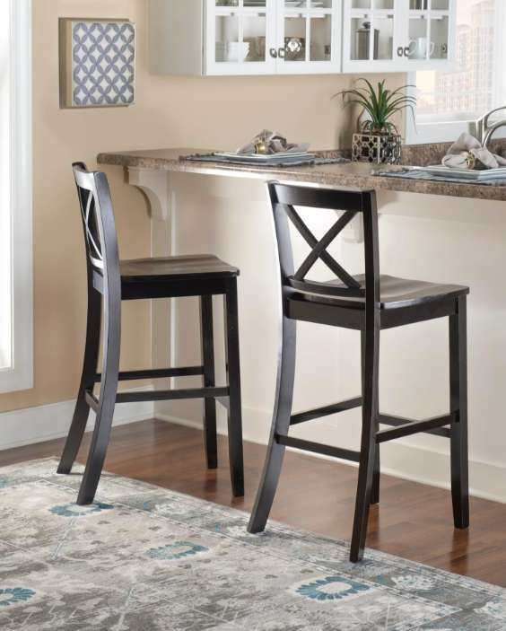 Linon Torino Black X Back Bar Stool-1