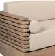Armen Living Vivid Brown/Taupe Wooden Outdoor Sofa with Cushions-5