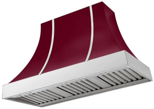 AGA Cascade 48" Cranberry Wall Mounted Range Hood  with Polished Chrome Trim-0