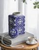 A & B Home Valora Blue/White Lidded Jar-5