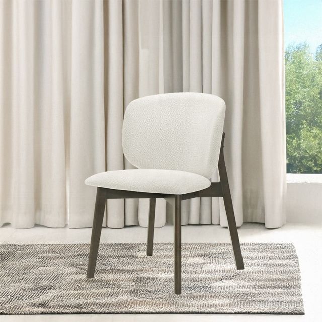 ACME Furniture Mallin 2-Piece Gray/Walnut Upholstered Dining Side Chair Set-1
