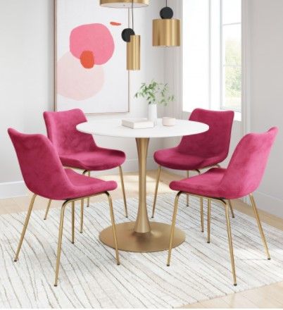Zuo® Modern Tony Red/Gold Dining Chair-2
