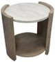 American Wholesale Furniture Rainier Marble Top End Table with Brown Base-0