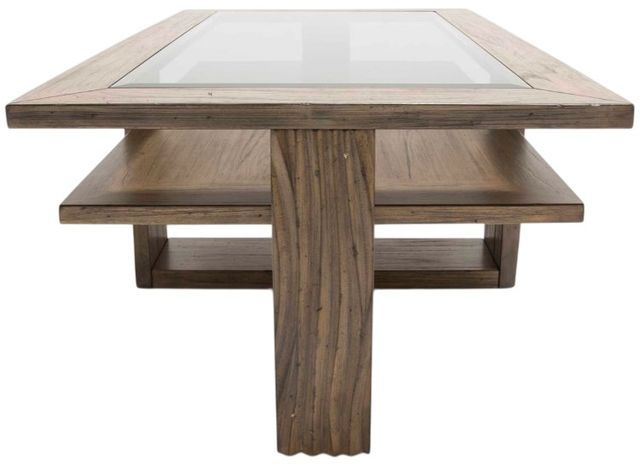 Michael Amini® Del Mar Sound Glass Top Cocktail Table with Boardwalk Base-3